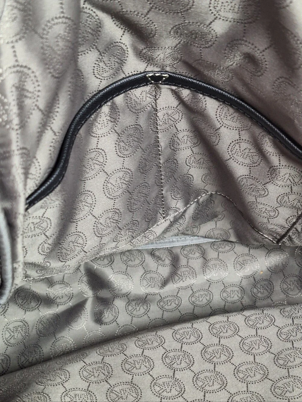 Michael Kors Gray Nylon Backpack with Silver Plate